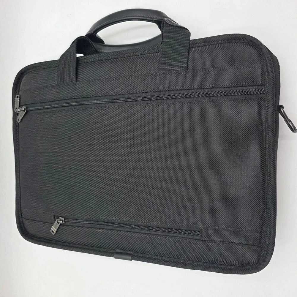 Tumi Black Ballistic Nylon Laptop Briefcase Messenger Bag with Bubble Padding